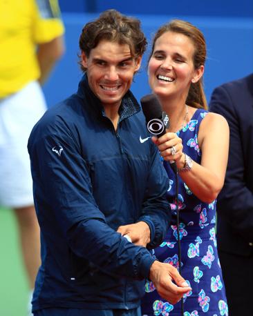Nadal intervistato dall'ex tennista statunitense, Mary Joe Fernandez. Usa Today